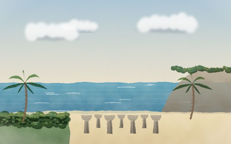 Painted postcard of the landscape where Chamorro comes from