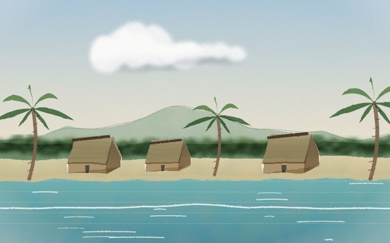 Painted postcard of the landscape where Fijian comes from