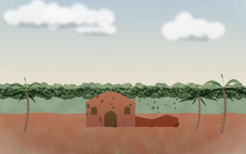 Painted postcard of the landscape where Guarani comes from