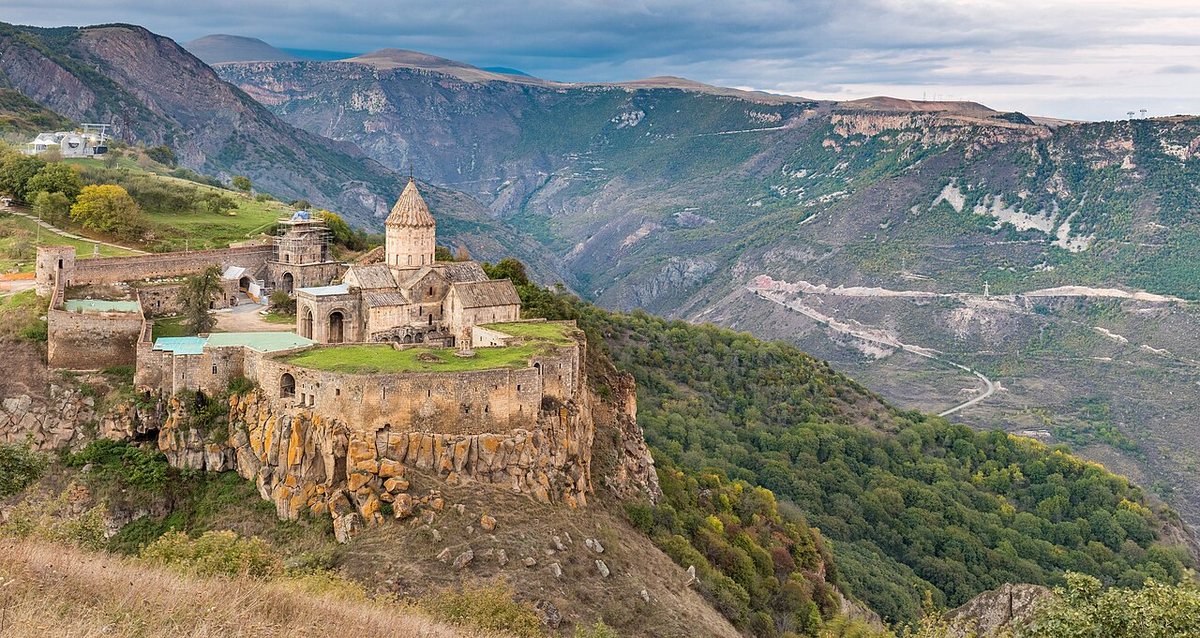 Tatev Monastery in southern Armenia above the Vorotan gorge. Founded in the 9th century, in the 14th and 15th centuries it housed one of the most important medieval Armenian universities.