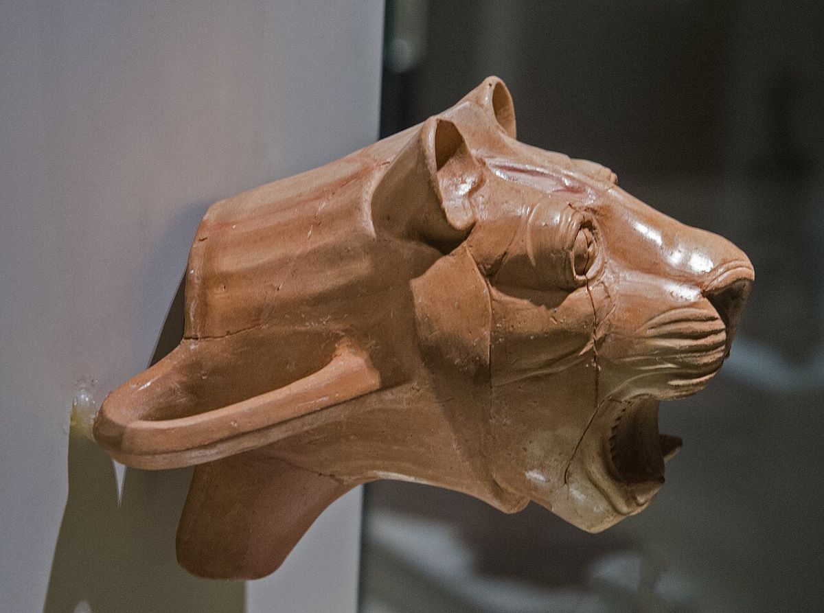 A ceramic vessel in the shape of an animal head from Kültepe, ancient Kanesh (Nesa). Museum of Anatolian Civilizations, Ankara.