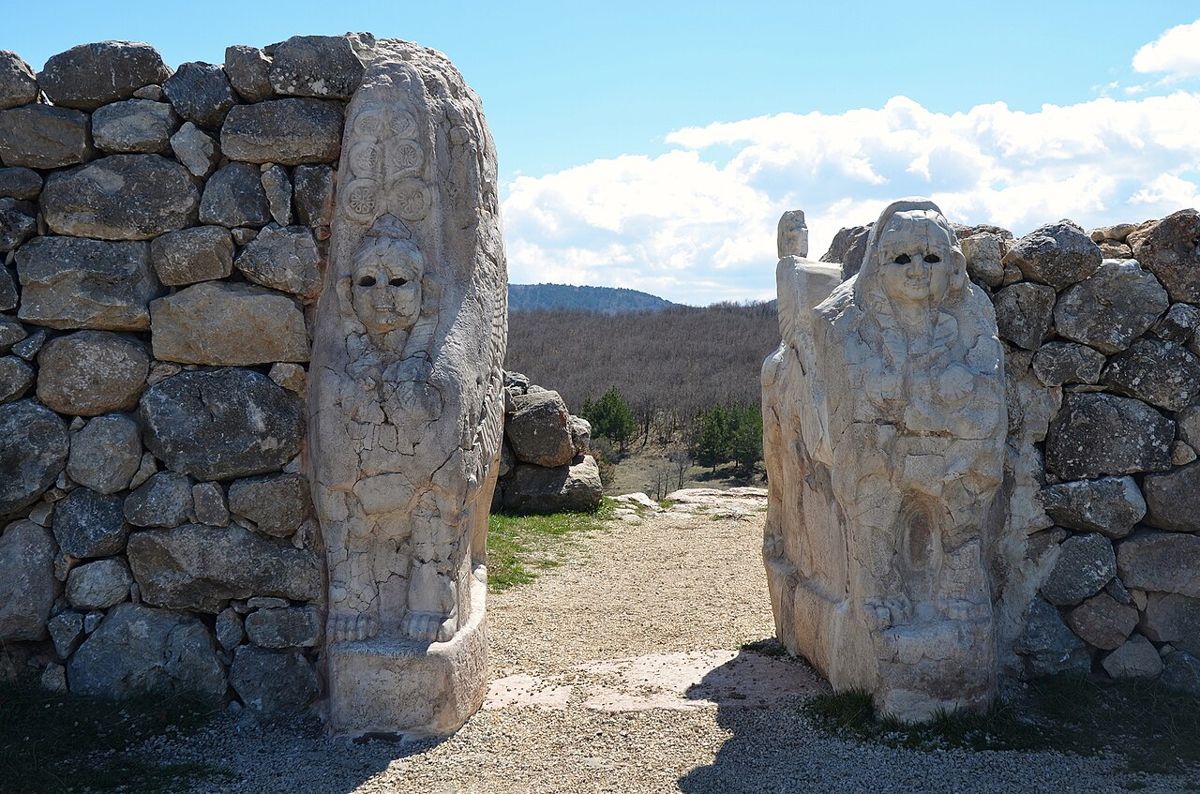 The Sphinx Gate on top of the Yerkapı rampart in the southern part of the city.