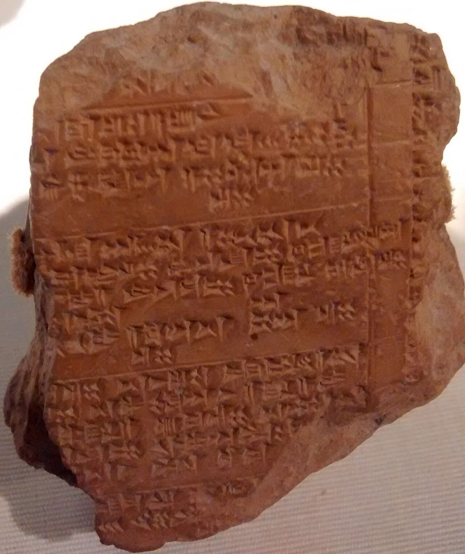 A Hittite cuneiform tablet with a festival ritual for the goddess Teteshapi (Hattusa, c. 14th century BCE). Institute for the Study of Ancient Cultures (formerly the Oriental Institute), Chicago.