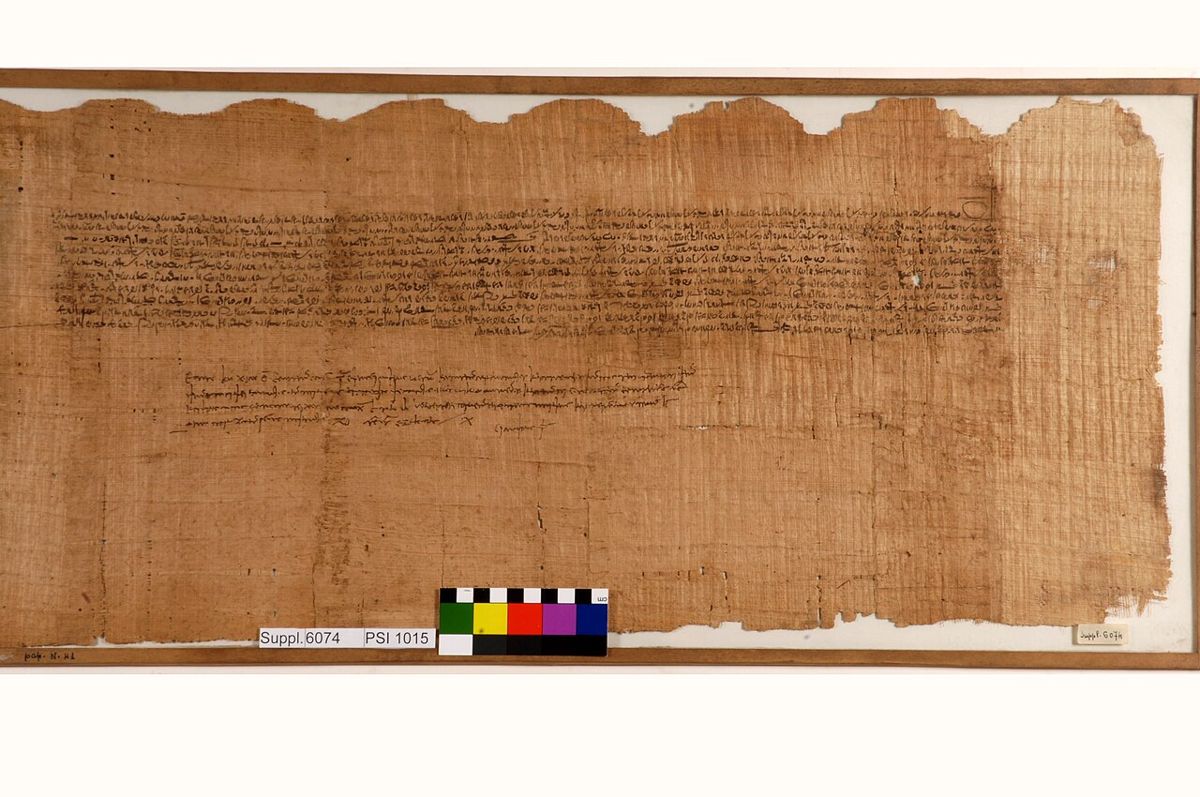 A Demotic papyrus with two payment contracts. Museo Egizio, Turin.