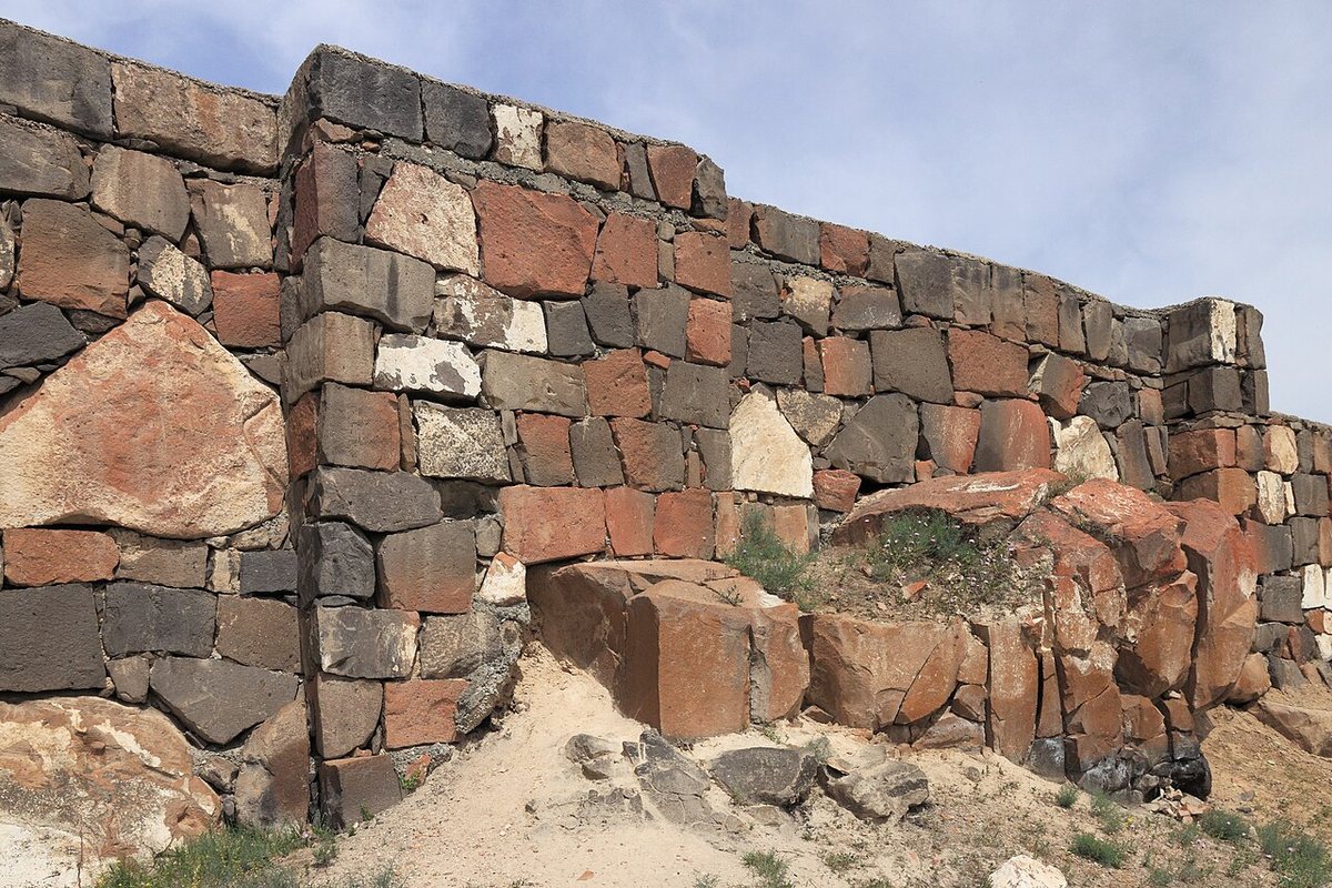 The partly reconstructed walls of Erebuni Fortress on the Arin Berd hill in Yerevan.