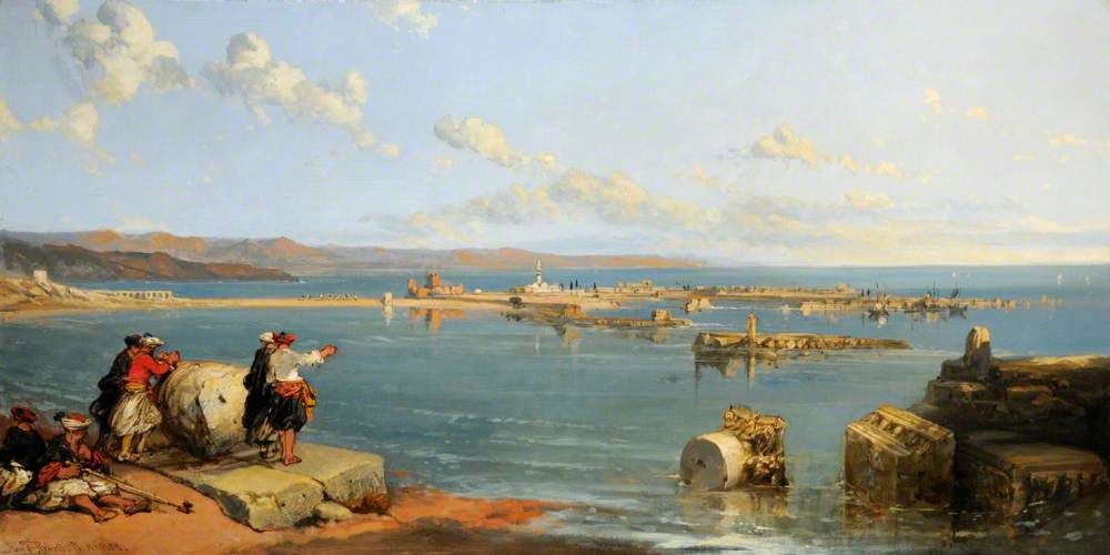 The ruins of Tyre in a painting by David Roberts (19th century). In the 1st millennium BCE Tyre was the most powerful Phoenician city.