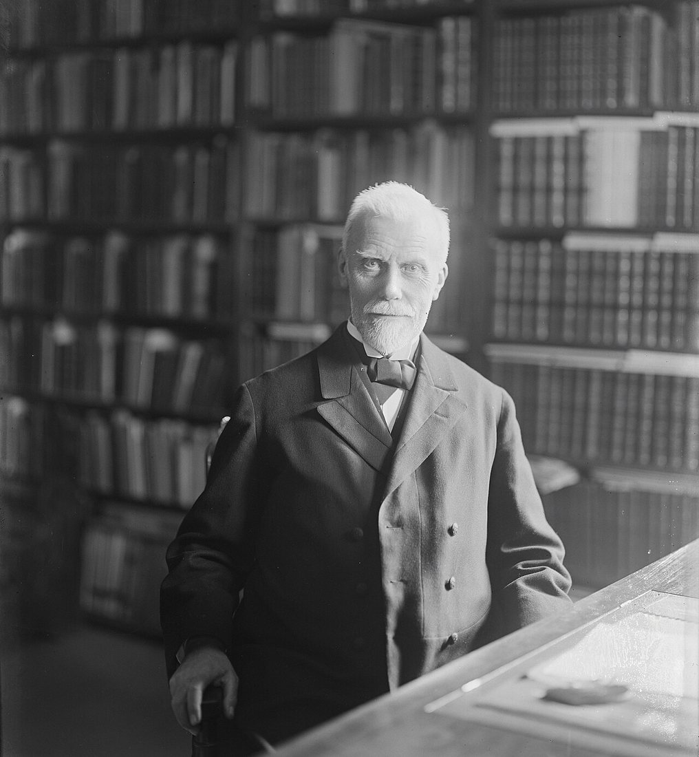 Vilhelm Thomsen (1842–1927), the Danish linguist who deciphered the Old Turkic runic script in 1893. Photograph by Peter Elfelt, 1912.